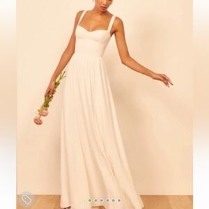 Reformation Hollyhock Dress In Ivory, Size 4